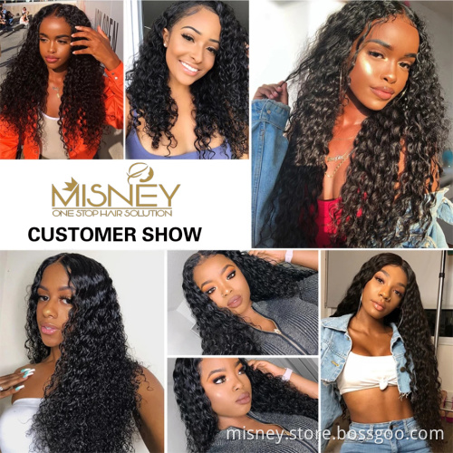 Transparent Curly Human Hair Wig 13x4 Lace Front Human Hair Wigs For Women Preplucked Jerry Curl HD Lace Frontal Wig Misney Hair